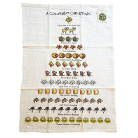 Twelve Days Of Colorado Lovers Christmas Flour Sack Kitchen Dish Towel - 18" x 26"