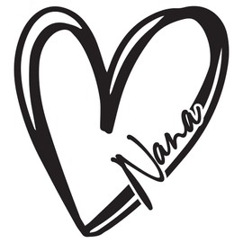 WHITE Heart Nana Car Window Decal | 4.5" Tall | Kais Design