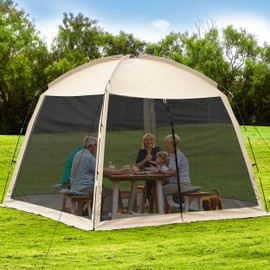 Camping Canopy House12' X 12'，Mesh Tent 8-10 Person,Easy to Set up with Carrying Pouch，Instant UV Resistant Sun Shelter for Garden, Patio, Backyard,Perfect for Family Picnic, Backyards, BBQ and Party