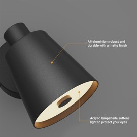 Tipace Black Vintage Battery Operated Wall Sconces, Industrial Cordless Battery Powered Led Wall Lights Set of 2, Wall Lamp Fixture Indoor with Remote Control for Bedroom Farmhouse Gallery