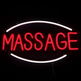 Massage Neon Sign Massage LED Light Dimmable Wall Decor Massage Shop Salon Store Man Cave Massage Decoration 17.2 * 11.2 Inch