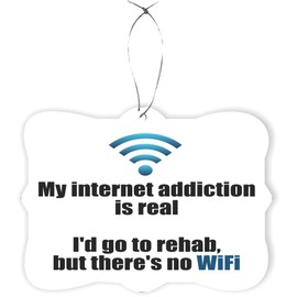 Island Gifting - My Internet Addiction is Real - Humor - Fancy Christmas Ornament with String - Rearview Mirror Hanging Accessory, Car Accessories