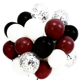 Graduation Party Decorations Burgundy Black/Maroon Burgundy Graduation Decorations Class of 2026,Maroon White Black Silver Balloons/Birthday Bridal Shower Wedding