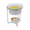 Maine Man Butter Warmer Set, Ceramic Ramekins with Chrome-Plated Steel