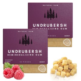 KWOLYKIM Organic Sugar-Free Refreshing Raspberry Chewing Gum, Remineralizing Long Lasting Chewing Gum for Teeth & Gum 2 Pack