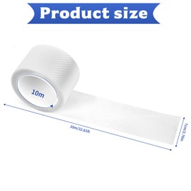 Car Door Sill Protective Film Sticker, 7 cm x 10 m Car Door Sill Strips Carbon Fibre Sticker, Clear Protective Film Sticker for Bumper Protection (7 cm to 10 m)
