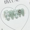 Mint Cross Handmade Nail Tips Nail Tips - Short Almond