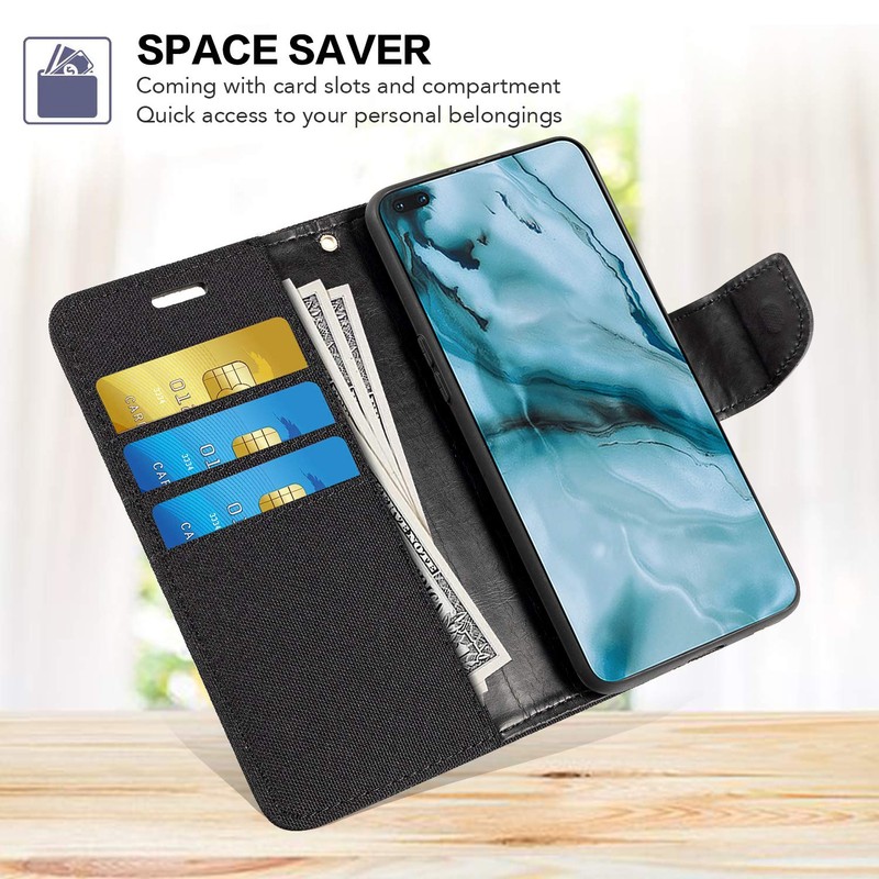 Shantime Oxford Fabric Leather Flip Wallet Case Compatible with AGM