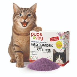 PUPSJOY Color Changing Health Monitoring Cat Litter 2.2kg – Unscented Clumping Bentonite Natural Litter – Low Dust, Odor Control, Long-Lasting, Low Tracking Crystal Litter for Cats