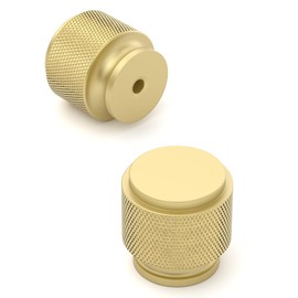 Amerdeco 10 Pack Brushed Gold Knurled Cabinet Knobs Kitchen Cabinet Pulls for Drawer, Cupboard and Wardrobe ZH0031