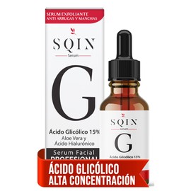 Sqin Luxiena Serum Acido Glicolico y Ácido Hialurónico Facial, Exfoliante Facial, Suero Facial Despigmentante de Piel, Disminuye Arrugas y Manchas, Peeling Facial Aclarador de Piel, Serum de Noche, Skin Care 30 ml.