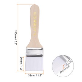 HARFINGTON 20pcs Paint Brushes 1.5" Paint Brush Nylon Flat Wall Paint Brush Soft Bristle with Wood Handle for Painting DIY Latex Paints Furniture Cabinets Fences, White