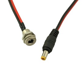 YTgilo 6 Sets DC Power Socket and 6pcs Power Supply Cables, Metal Charging Female Socket DC Power Jack Socket Used for Audio and Video Products Digital Products Remote Controllers Computer Products