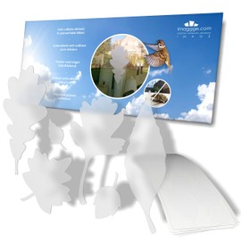 Window Alert - Anti-Collision Stickers to Prevent People and Bird Strikes on Window Glass - Set of 39 Tree Leaves Decals - Color: Translucent/Dusted