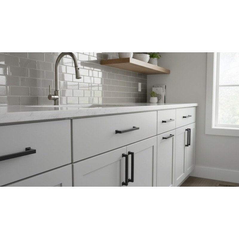 Alzassbg 10 Pack Matt Black Cabinet Pulls, 6-1/4 Inch(160mm) Hole