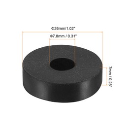 sourcing map Pack of 5 Anti-Vibration Discs 26 x 7.8 x 7 mm Round Seal Spacer for Central Air Conditioning Black