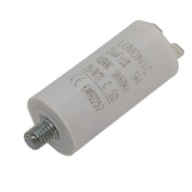 Lumonic Starting Capacitor with Plug 6.3 x 0.8 mm I 5µF 450 V I 26 x 55 mm I 5uF I Motor Capacitor with Plastic Housing I Operating Capacitor I for Pumps