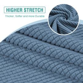 GAMUKAI Stretch T Cushion Chair Sofa Slipcover T Cushion Covers for Living Room Armchair Couch Cover T Cushion Slipcover Seat Cover with Elastic Bands Thicker Jacquard Fabric(1, Dusty Blue)