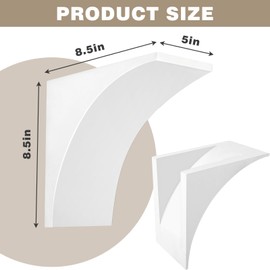 UNIFAMILY 2Pcs Gypsum Doorway Arch Kit, 8.5 x 8.5 x 5IN Interior Doorway Precurved Drywall, Rounded DIY Arch Doorway Kit for Corner Molding, Easy to Add Wall Arch Molding to Any Opening for Decoration