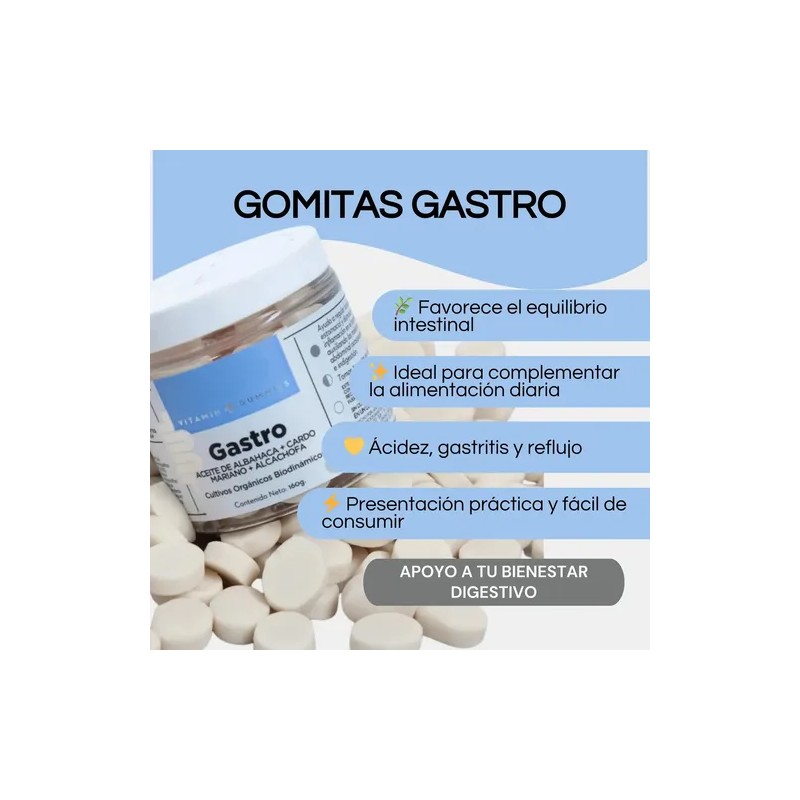 Gomitas Gastro 160 Grs Acidez Gastritis Reflujo Desinflama Sabor Insabor