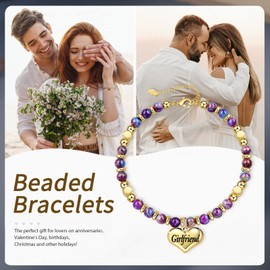 Daughter Gifts from Mom Gold Beaded Bracelets for Women Stocking Stuffers for Her 14K Gold Plated Daughter Bracelets from Mom Valentines Day Gifts for Daughter Graduation Birthday Jewelry