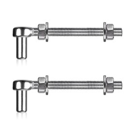 Scharnier Gartentor M16 x 150mm, 2 Stück 304 Edelstahl Torscharnier J-Bolzen Bolzen Haken Schwerlast Torangel für Doppelstabmattenzaun Metall Weidetor Tor