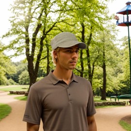 howkuhat Men's Flat Cap Cotton Sun Hat Army Military Hat Wide Brim Adjustable Newsboy Baseball Cap UV Protection(UK, Alpha, One Size, Khaki)