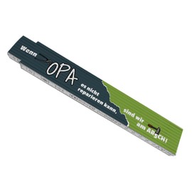 Wooden Measuring Stick with Saying "Wenn Opa es nicht reparieren kann, sind wir am Arsch!" Father's Day Gift Folding Ruler Men's Day Craftsman Construction Site Workshop