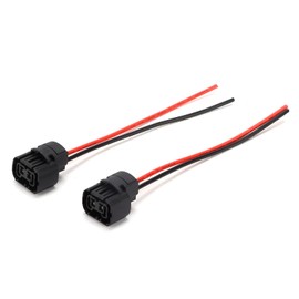 Akozon 1 Pair Wiring Harness Female Adapter Socket Connector H16 Wiring Harness Headlight Socket Fog Light Extension Wiring Harness Plug Socket Adapter for 5202 5201 2504 H16 9009 PS24W