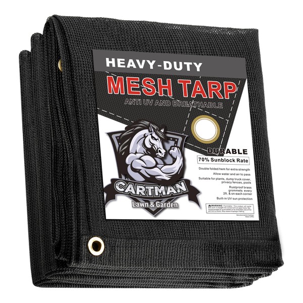 CARTMAN Finished Size 12x24 Feet Heavy Duty Mesh Tarp with