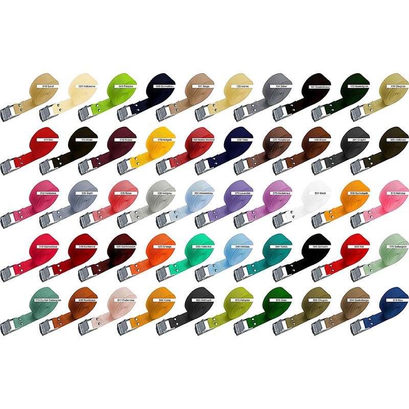 Adjustable fastening straps, choice of colours, 25 mm x 2