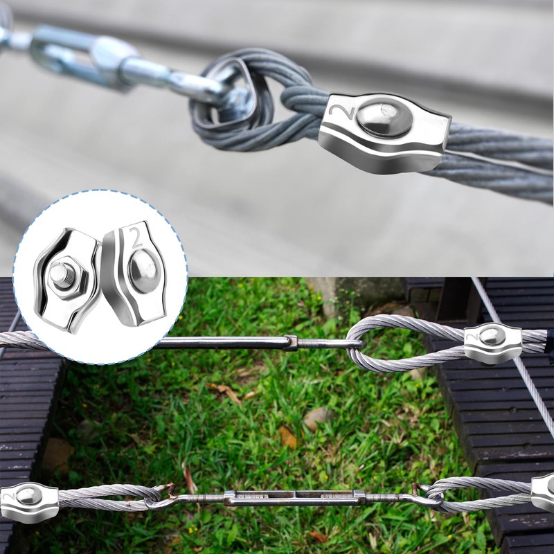 Pack of 25 Wire Rope Clips M2, Rope Clamp 7