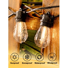 addlon 200FT(4-Pack*50FT) LED Outdoor String Lights with 64 Edison Vintage Shatterproof Bulbs, Commercial Grade Patio Lights, IP65 Waterproof for Balcony, Backyard and Garden, Warm White