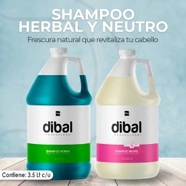 Shampoo En Duo Para Cabello Dibal Herbal Y Neutro 3.5 Lts                                                                                             