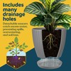 Gray 6-Inch Plant Pots with Drainage & Saucers 6 Pack,