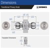 BRINKS – Transitional Privacy Locking Interior Ball Door Knob, Satin