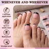 Fake Toe Nail Press ons-Black French Tip Press on Toenails