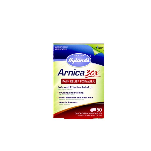 Hyland's Arnica Tablets 30X, Natural Homeopathic Bruising and Pain Relief, 50 Count (Pack of 6)