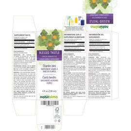 Naturalma Blessed Thistle or Holy Thistle (Cnicus benedictus) herb with Flowers Alcohol-Free Tincture 4 fl oz Liquid Extract in Drops | Herbal Supplement | Vegan | Product of Italy