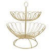 2 Tier Fruit Bowl Modern Nordic Design Geometric Detachable Gold