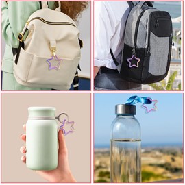 Pack of 10 star carabiner key rings, colourful key ring accessories, key fob ring, cool key ring, colourful