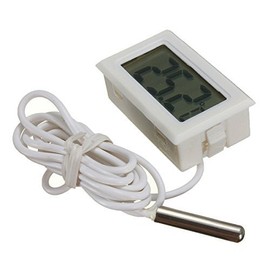 ARCELI Digital LCD Thermometer Temperaturüberwachung mit externer Sonde für Kühlschrank Gefrierschrank Kühlschrank Aquarium - weiß