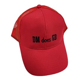 DM Does GB RED Trucker Hat, Red, One Size