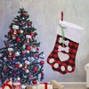 Christmas Stocking Dog Paw Shape Plaid Decorative Gift Bag Christmas