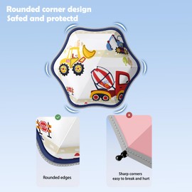 Kid Umbrella for Girls & Boys | Kids Umbrella Girls 3-7 with Rounded Corner | Auto Open/Close Anti-rebound Safe Design UV Resistant | 360° Reflective Strip Compact, Durable Cute Umbrellas for Kids