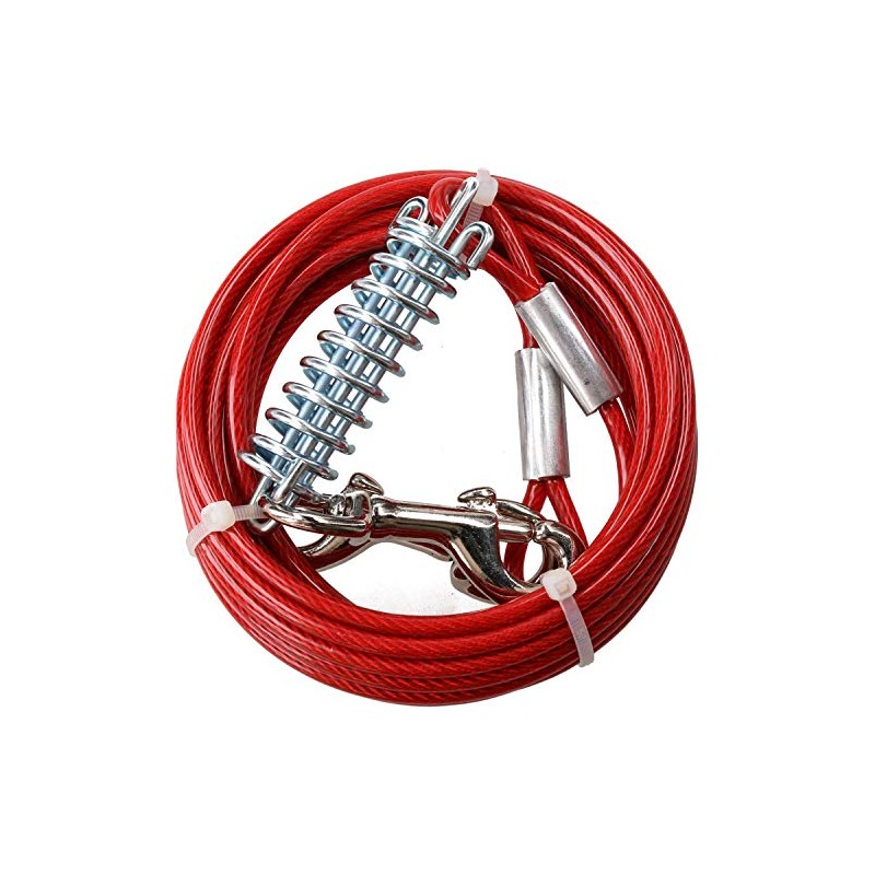 20FT/ 6M Weather Resistant Strong Secure Pet Dog Tie-Out Cable