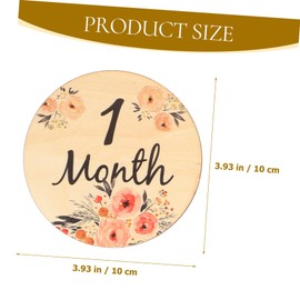 IWOWHERO 6 Pack Wooden Baby Milestone Cards Baby Newborns Double-Sided Flower Design Milestone Signs Decor