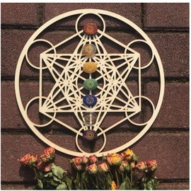 Tiamu 3 Pieces Sacred Geometry Spiritual Wall Sculpture Set, Mandala Chakra Wall Picture, Life Wall Art, Harmonious Symbol, Yantra Wall Art, Yoga Meditation Room Buddha Wall Decoration, 30 cm