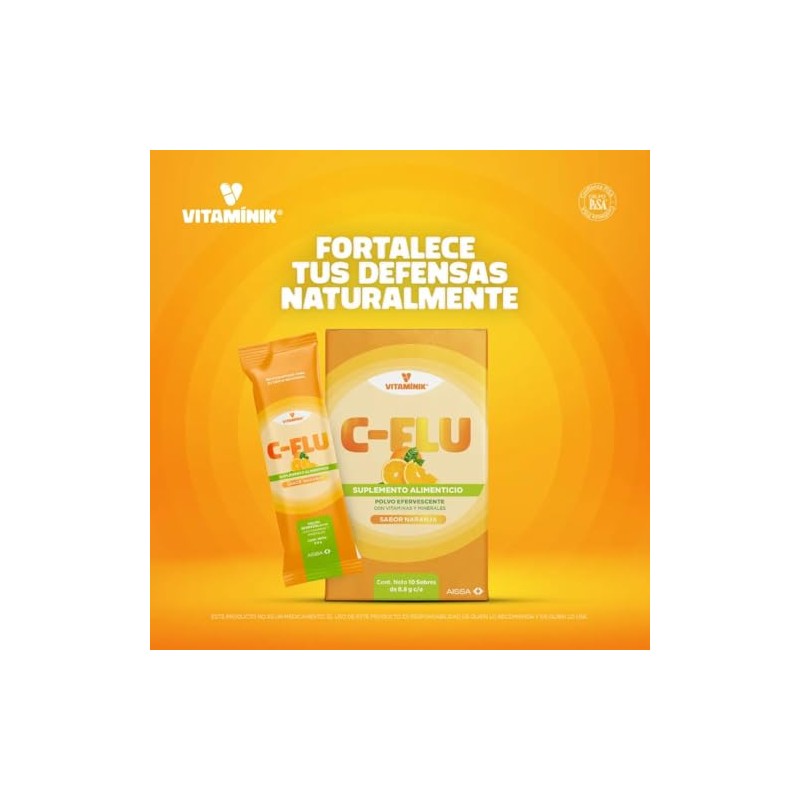 Vitaminik Vitamina C + Zinc Efervescente 10 Sobres Sabor Naranja
