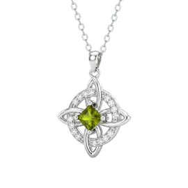 KummerSaprk Birthstone Witch Knot Necklace Witchy Necklace for Women Natural Crystal Pendant Protection Necklaces Gifts for Mothers Day 2026 Graduation Gifts
